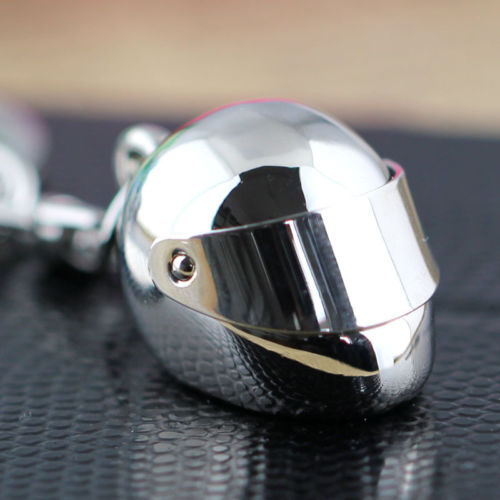 Helmet Metal Motorcycle Keychain/Keyfob Silver